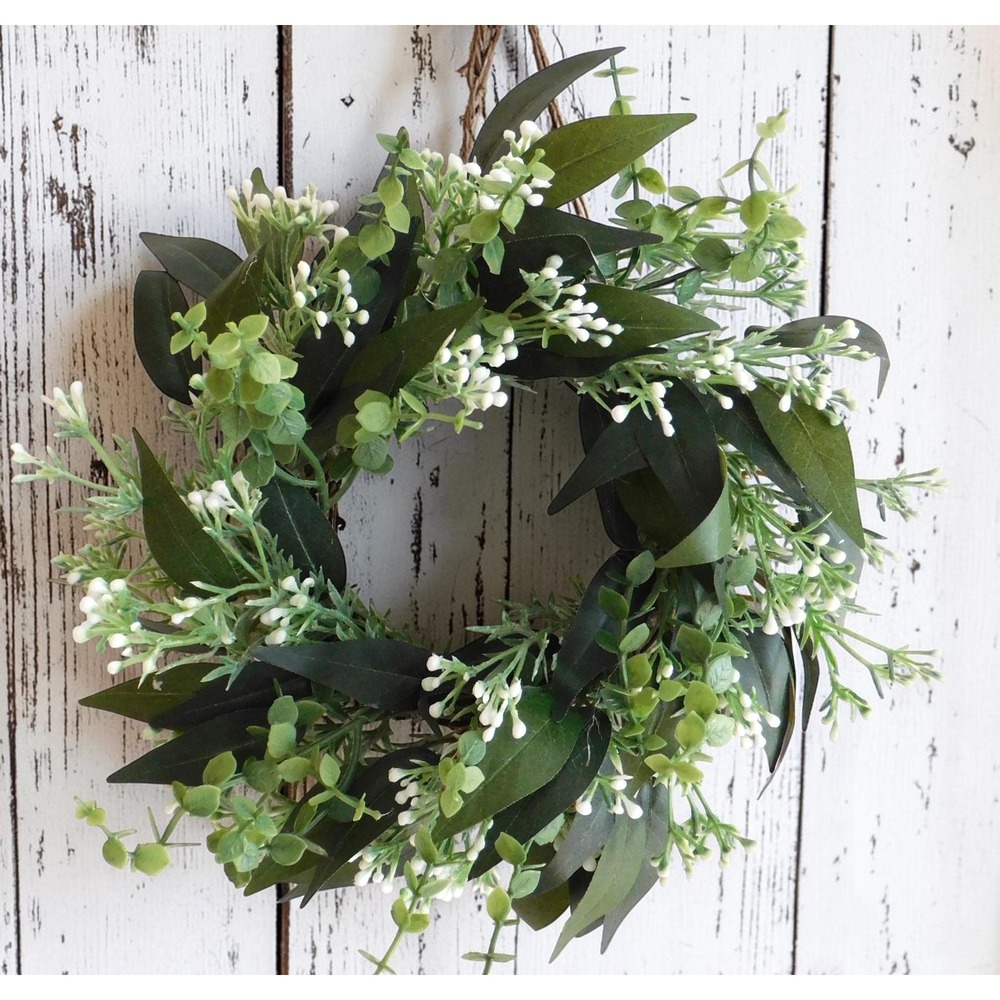 Dusty Miller Wire Vine Neutral Candle Ring Wedding decor  Everyday Greenery